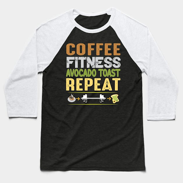 Coffee Fitness Baseball T-Shirt by Saldi